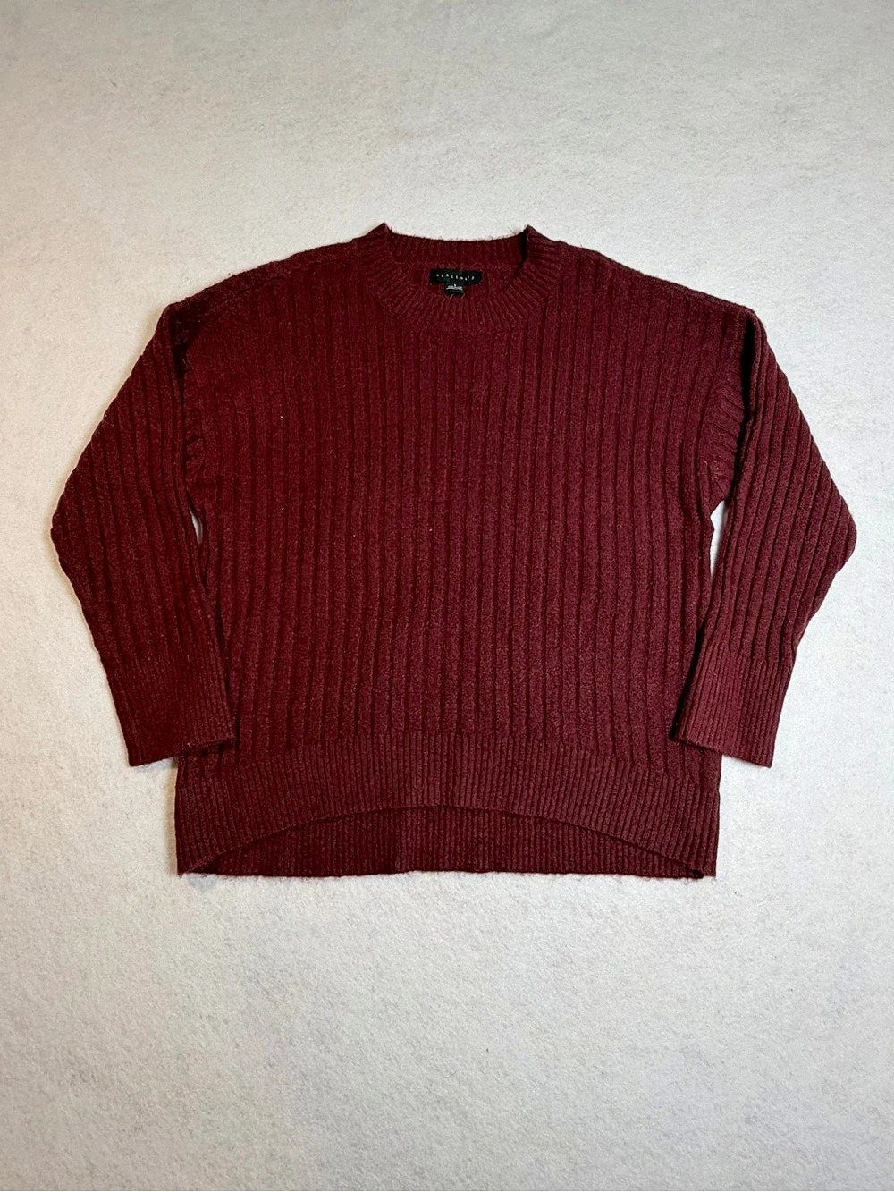 Sanctuary Key Item Ribbed Sweater in Burgundy Size Large NWT